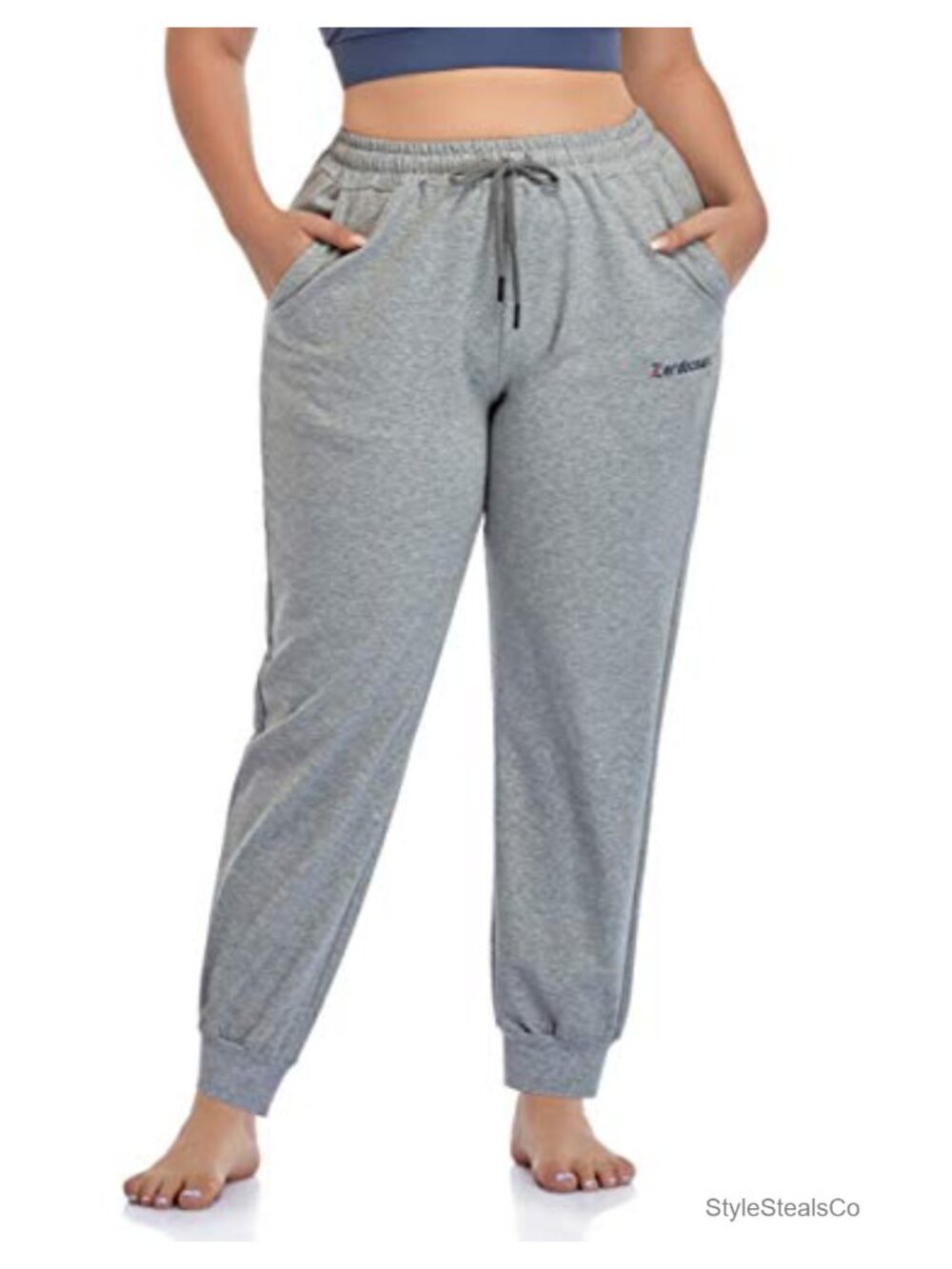 Plus Size Joggers Active Sweatpants Tapered Workout Yoga Lounge Pants with
